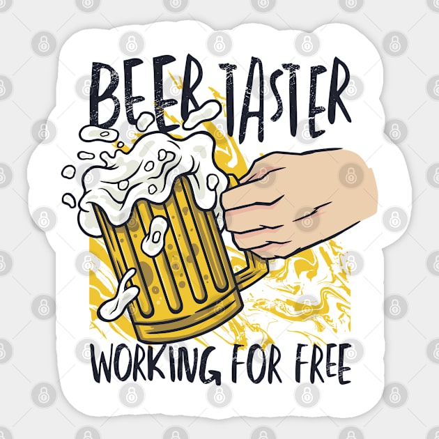 Beer Taster Working For Free Sticker by Printroof